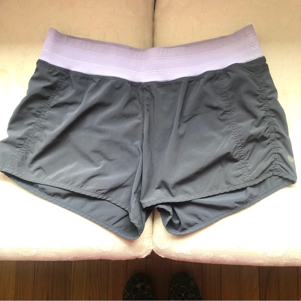 Lululemon Running Shorts Charcoal/Lilac size 8